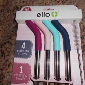 Ello Stainless Reusable Straws - Set of 4